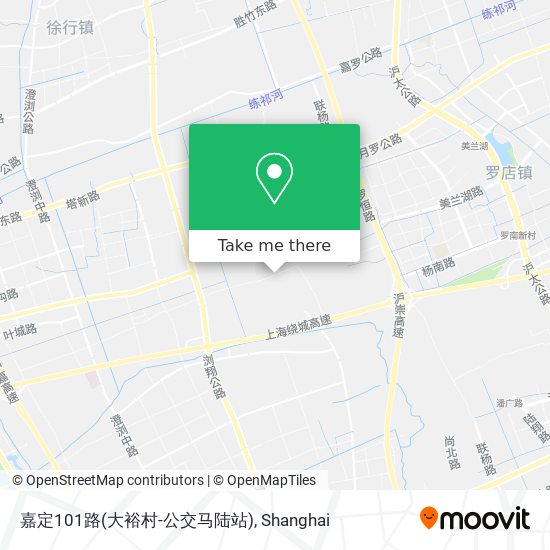 嘉定101路(大裕村-公交马陆站) map