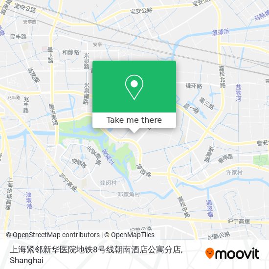 上海紧邻新华医院地铁8号线朝南酒店公寓分店 map