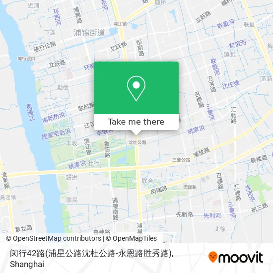 闵行42路(浦星公路沈杜公路-永恩路胜秀路) map