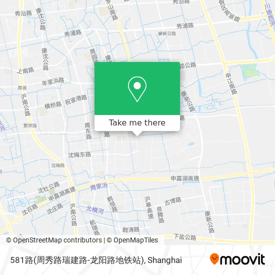 581路(周秀路瑞建路-龙阳路地铁站) map