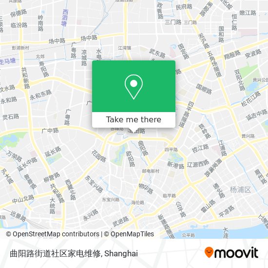 曲阳路街道社区家电维修 map