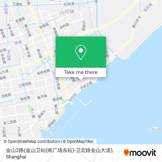 金山2路(金山卫站(南广场东站)-卫宏路金山大道) map