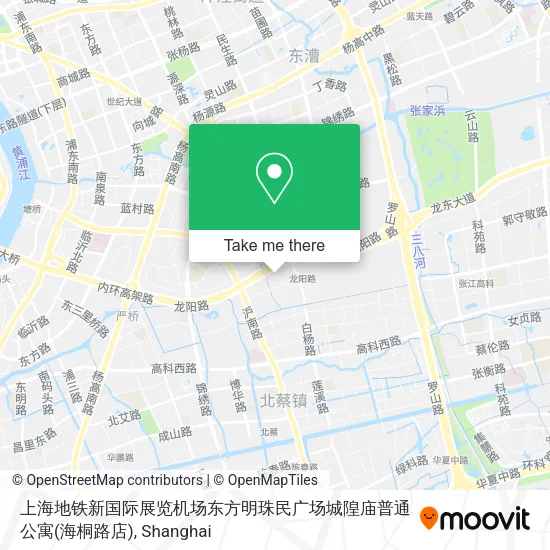 上海地铁新国际展览机场东方明珠民广场城隍庙普通公寓(海桐路店) map