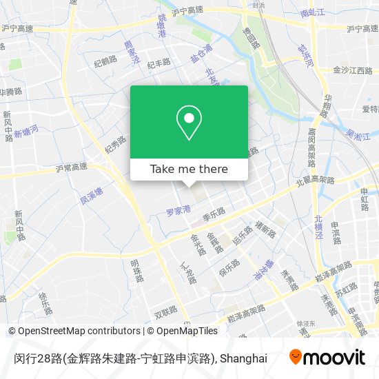 闵行28路(金辉路朱建路-宁虹路申滨路) map