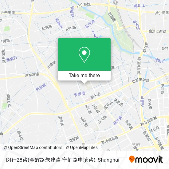 闵行28路(金辉路朱建路-宁虹路申滨路) map