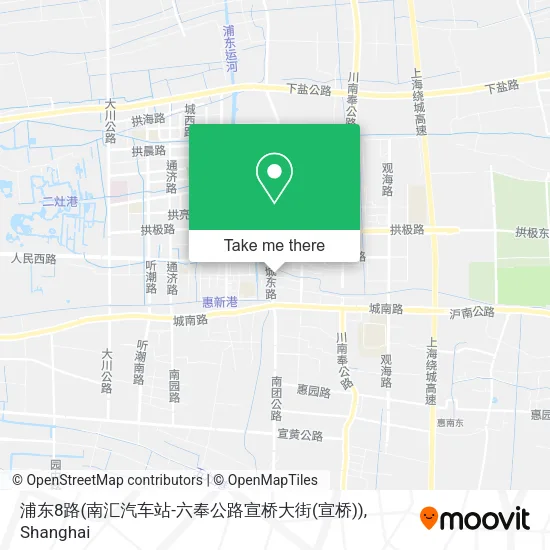 浦东8路(南汇汽车站-六奉公路宣桥大街(宣桥)) map