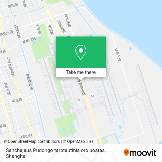 Šanchajaus Pudongo tarptautinis oro uostas map