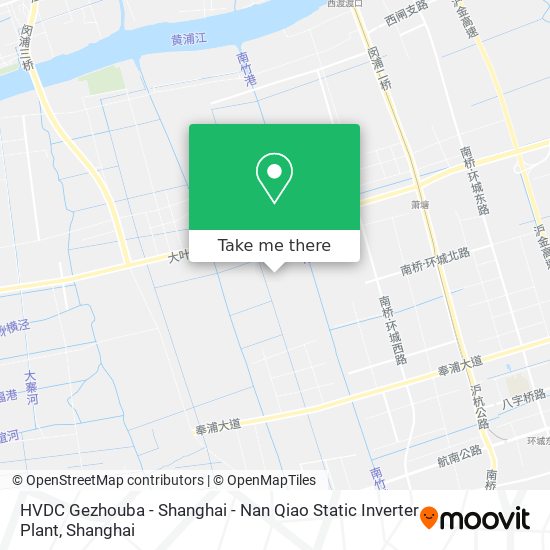 HVDC Gezhouba - Shanghai - Nan Qiao Static Inverter Plant map
