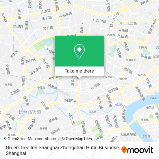 Green Tree Inn Shanghai Zhongshan Hutai Businese map