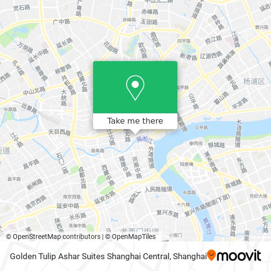 Golden Tulip Ashar Suites Shanghai Central map