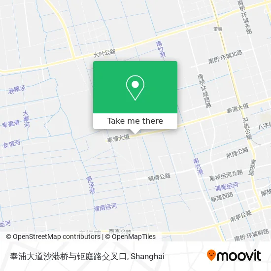 奉浦大道沙港桥与钜庭路交叉口 map