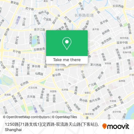 1250路[71路支线1](定西路-双流路天山路(下客站)) map