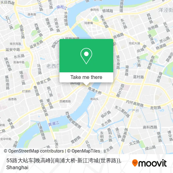 55路大站车[晚高峰](南浦大桥-新江湾城(世界路)) map