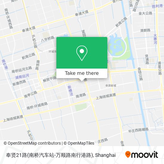 奉贤21路(南桥汽车站-万顺路南行港路) map