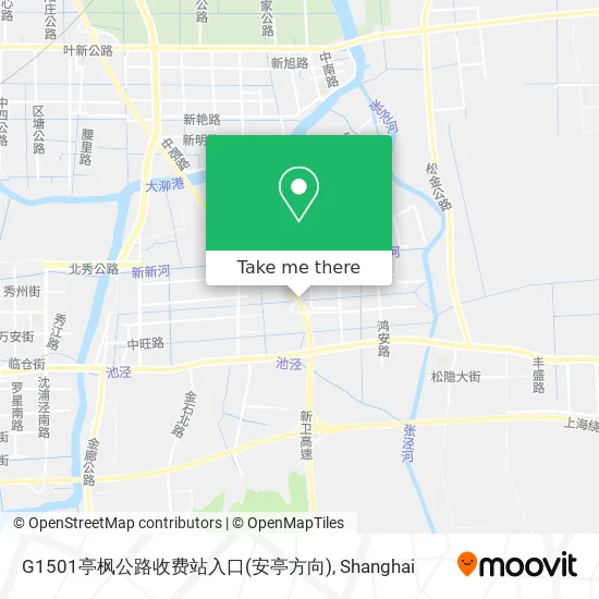 G1501亭枫公路收费站入口(安亭方向) map