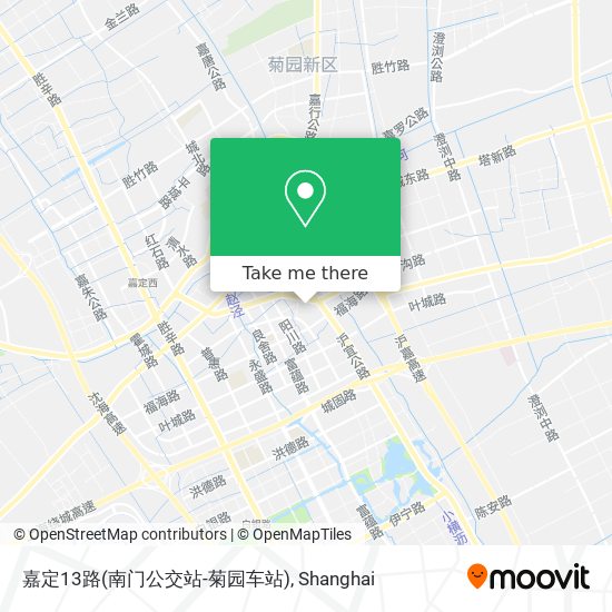 嘉定13路(南门公交站-菊园车站) map