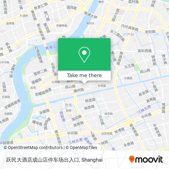 跃民大酒店成山店停车场出入口 map