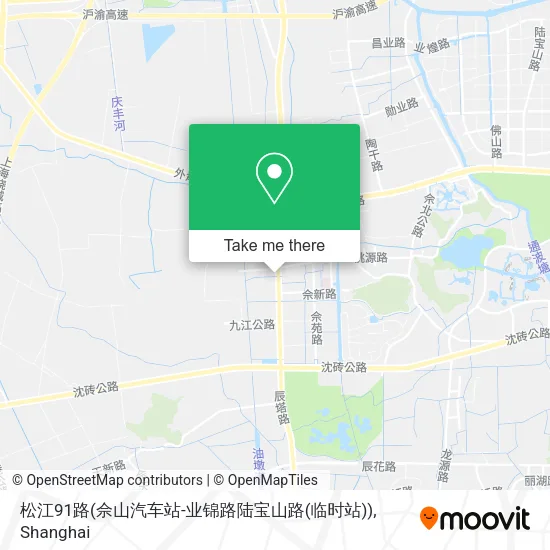 松江91路(佘山汽车站-业锦路陆宝山路(临时站)) map