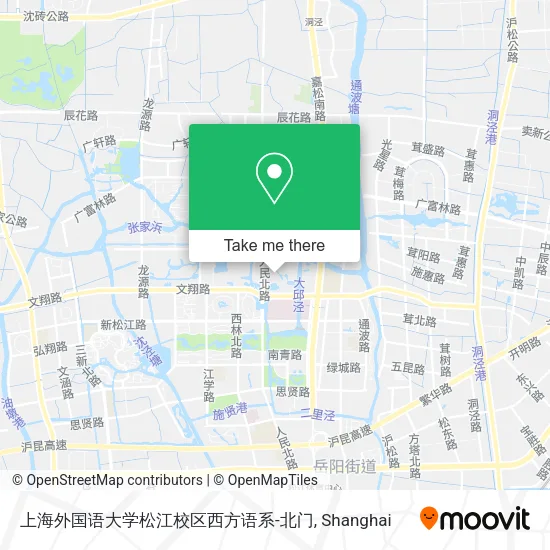 上海外国语大学松江校区西方语系-北门 map