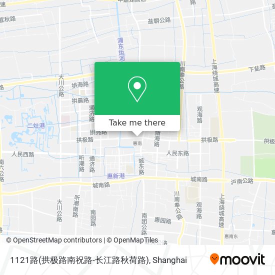 1121路(拱极路南祝路-长江路秋荷路) map