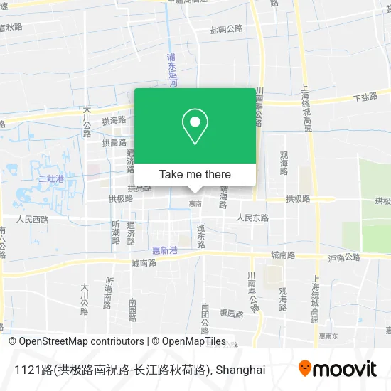 1121路(拱极路南祝路-长江路秋荷路) map