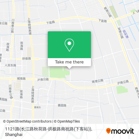 1121路(长江路秋荷路-拱极路南祝路(下客站)) map