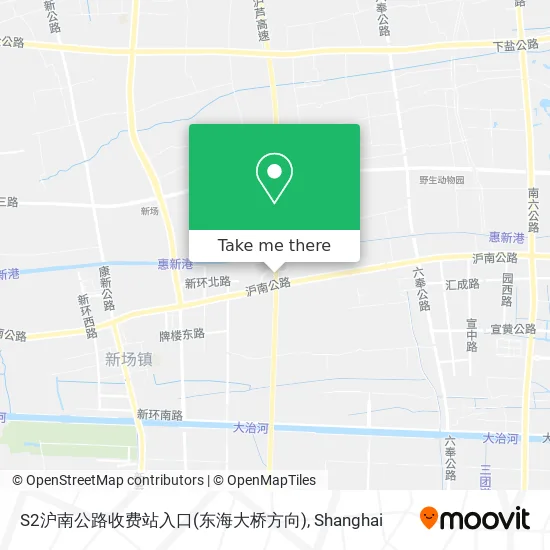 S2沪南公路收费站入口(东海大桥方向) map