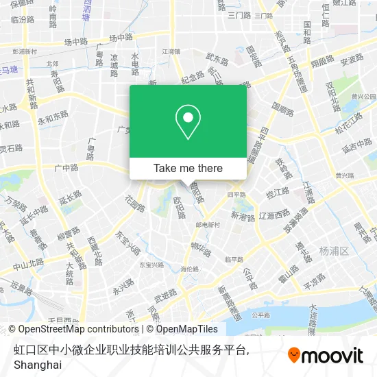 虹口区中小微企业职业技能培训公共服务平台 map