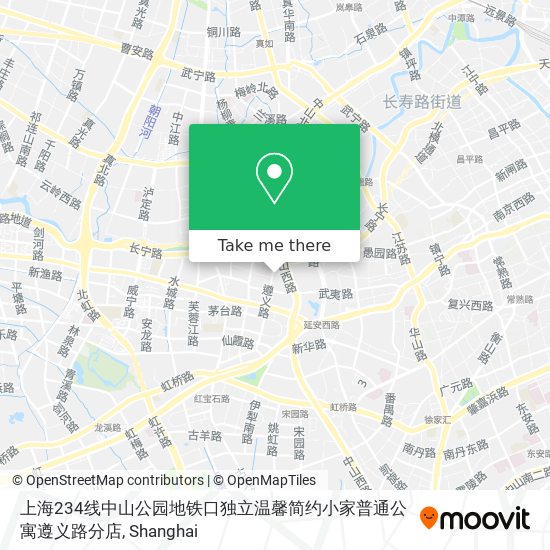 上海234线中山公园地铁口独立温馨简约小家普通公寓遵义路分店 map