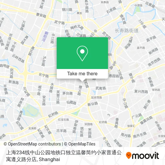 上海234线中山公园地铁口独立温馨简约小家普通公寓遵义路分店 map