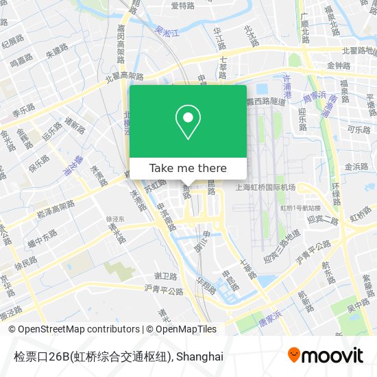 检票口26B(虹桥综合交通枢纽) map