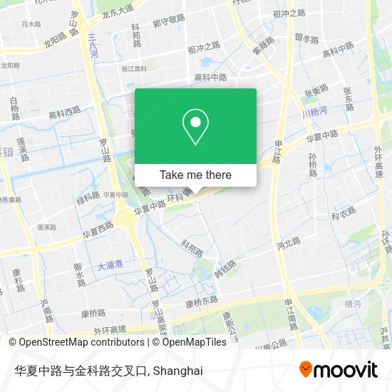 华夏中路与金科路交叉口 map
