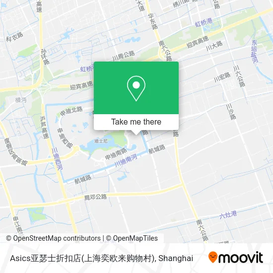 Asics亚瑟士折扣店(上海奕欧来购物村) map