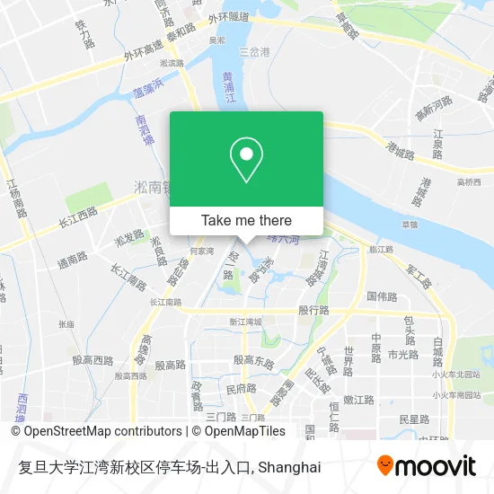 复旦大学江湾新校区停车场-出入口 map