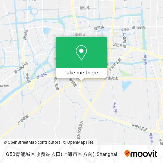 G50青浦城区收费站入口(上海市区方向) map