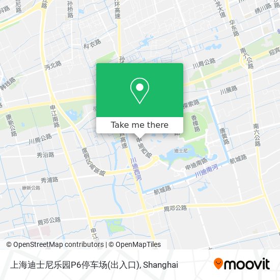 上海迪士尼乐园P6停车场(出入口) map