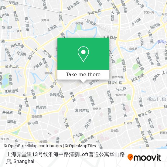 上海弄堂里13号线淮海中路清新Loft普通公寓华山路店 map