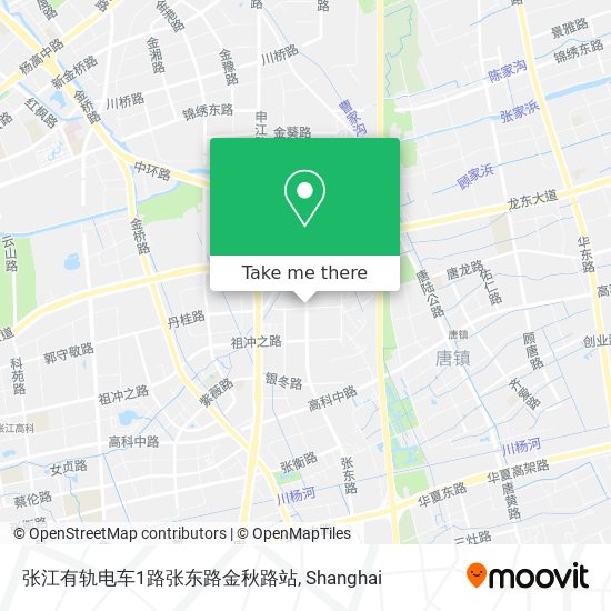 张江有轨电车1路张东路金秋路站 map