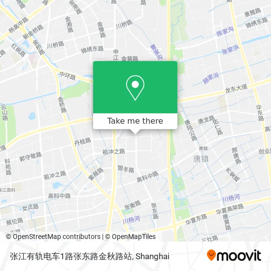 张江有轨电车1路张东路金秋路站 map