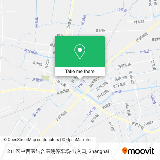 金山区中西医结合医院停车场-出入口 map