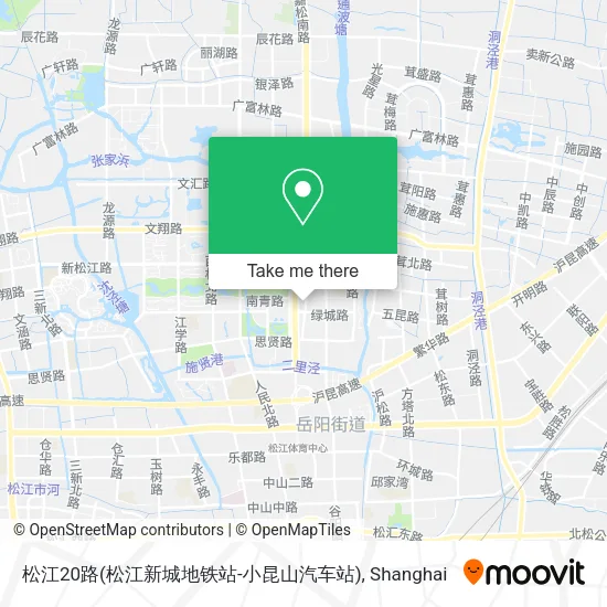 松江20路(松江新城地铁站-小昆山汽车站) map