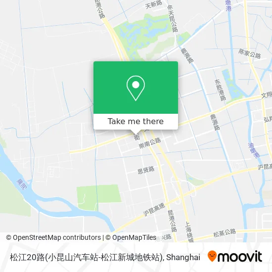 松江20路(小昆山汽车站-松江新城地铁站) map