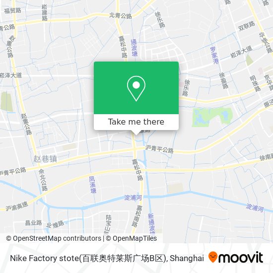 Nike Factory stote(百联奥特莱斯广场B区) map