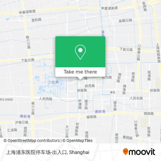 上海浦东医院停车场-出入口 map