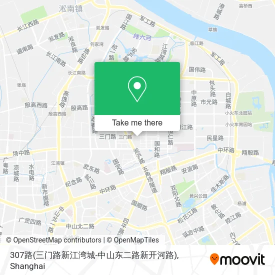 307路(三门路新江湾城-中山东二路新开河路) map