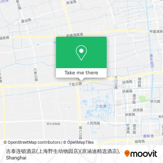 吉泰连锁酒店(上海野生动物园店)(原涵迪精选酒店) map