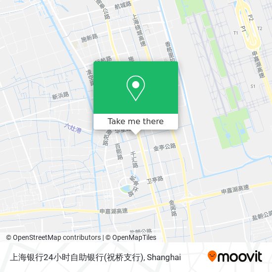 上海银行24小时自助银行(祝桥支行) map