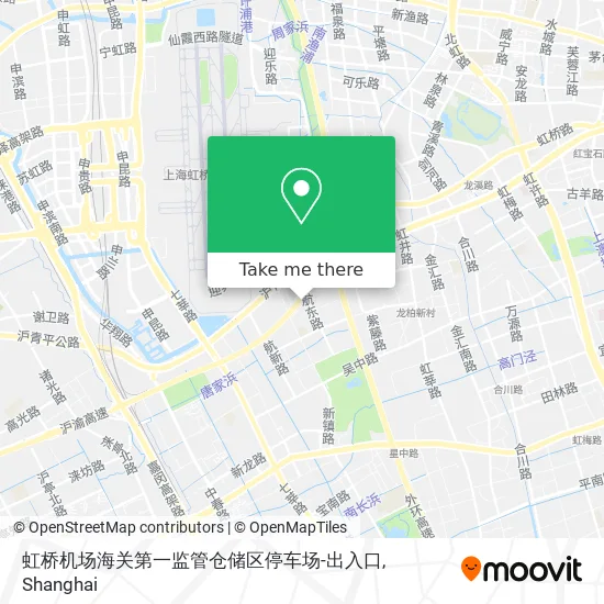 虹桥机场海关第一监管仓储区停车场-出入口 map