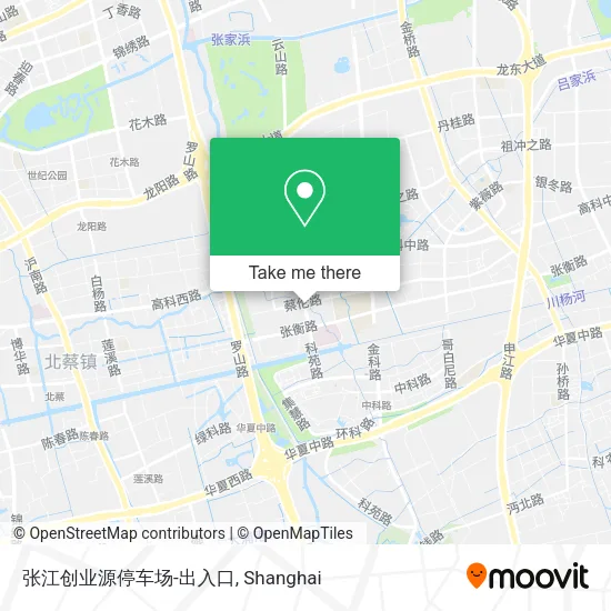 张江创业源停车场-出入口 map