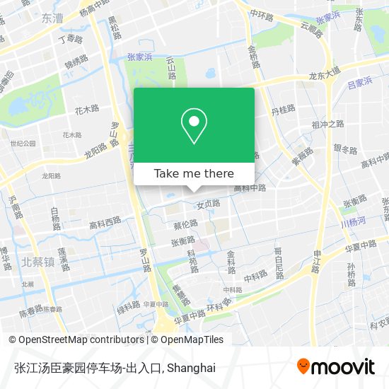 张江汤臣豪园停车场-出入口 map